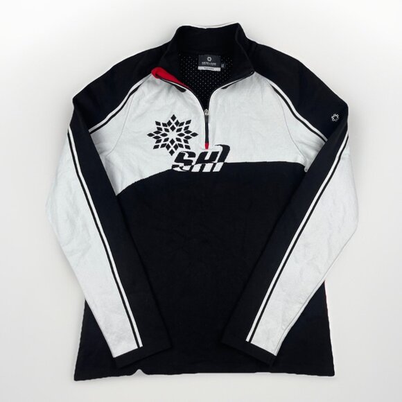 NEWLAND Sweater 1/4 Zip Ski Base Layer Made In ITALY Black Womens Sz XL Read* - Picture 1 of 16